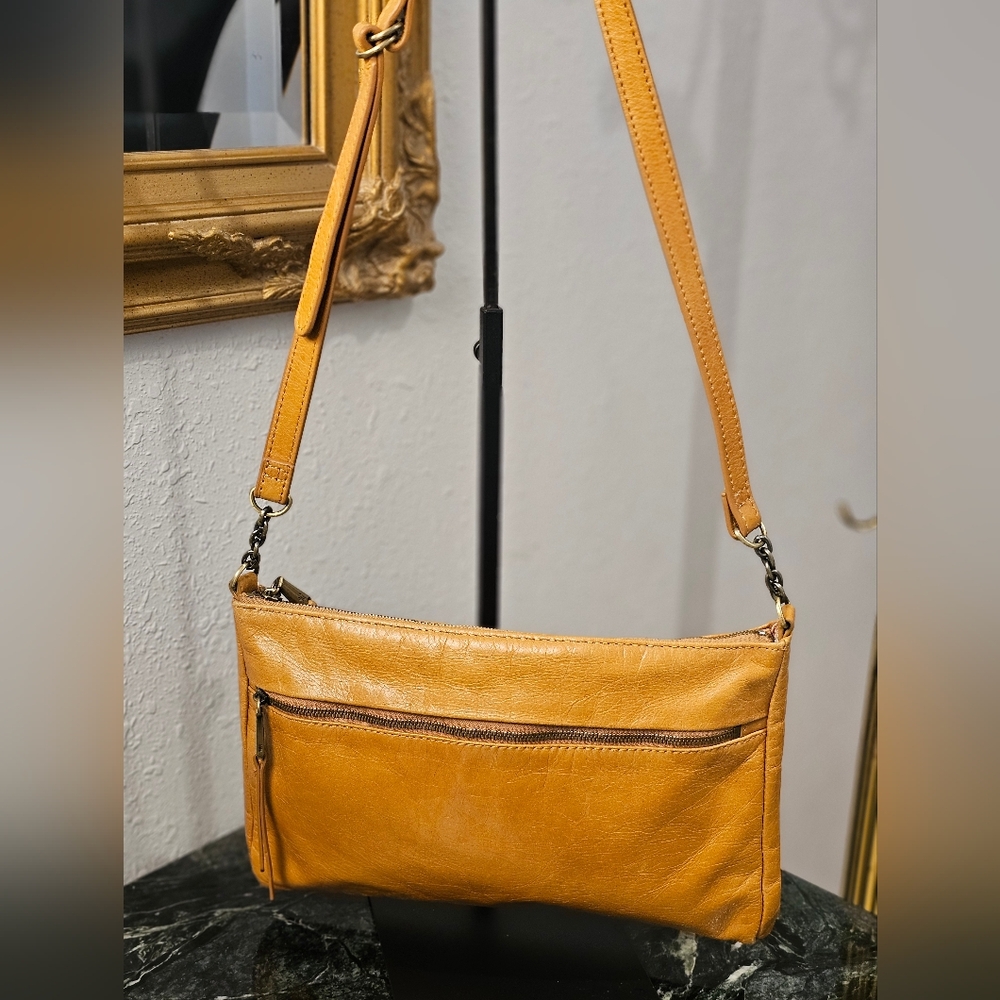 HOBO Tan Leather Crossbody Bag